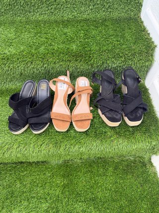 Sandalias esparto N36 negras y marrones