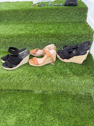 Sandalias esparto N36 negras y marrones