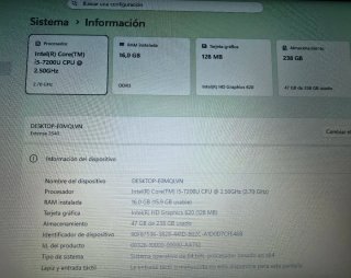 Portátil Acer i5 Negro