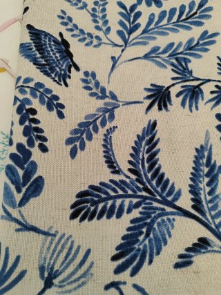 Tela Half Panamá Estampado Cerámica Azul