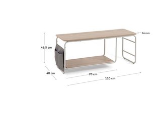 Mueble TV Yamina de melamina y acero con acabado pintado blanco 110 x 46 cm