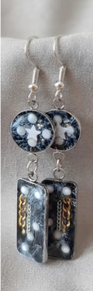 Pendientes Resina y Acero Inoxidable