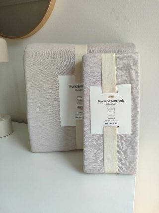 Funda Nórdica y Fundas Almohada Beige/Rosa