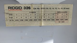 Curvadora Ridgid 326 Profesional