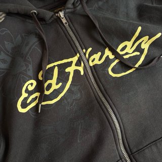 Sudadera Ed Hardy Negra Cremallera
