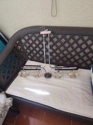 Lámpara de comedor/salón metal y cristal
