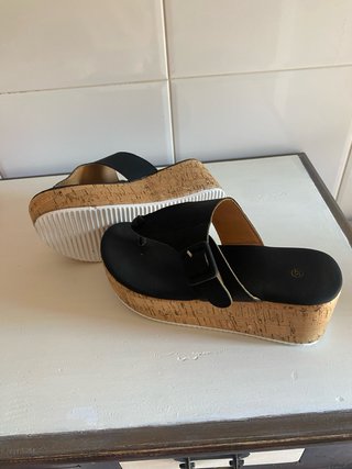 Sandalias cuña negras talla 37
