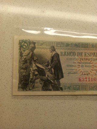 Billete 5 pts Banco de España 1945