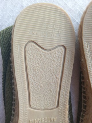Zapatillas Espiga Artesanía Talla 41 Verde