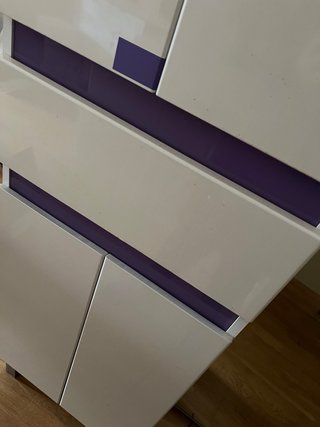 Conjunto baño: mueble, lavabo y armario alto