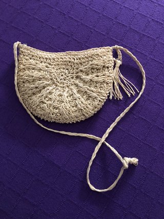 Bolso de crochet beige