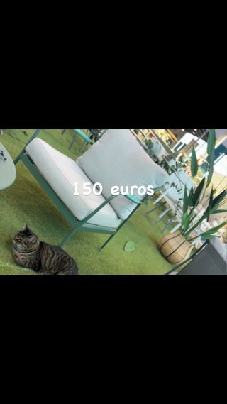 Sillón Sklum Metal y Tela Beige/Verde