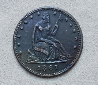 USA Confederation State 1/2 Dollaro 1861 Ferro