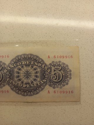 Billete 5 Pesetas Banco de España 1947