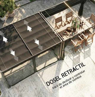 Pérgola TARA Jardín 3x4m Techo Retráctil