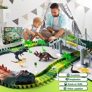 SIN ABRIR Juguete 218pcs Circuito Coche Dinosaurio