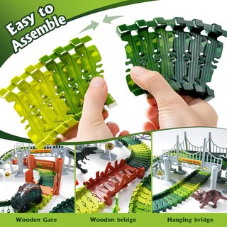 SIN ABRIR Juguete 218pcs Circuito Coche Dinosaurio