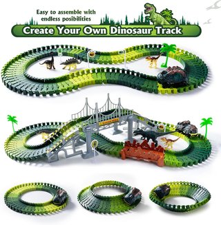 SIN ABRIR Juguete 218pcs Circuito Coche Dinosaurio