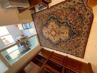 Alfombra Lana 300x250 Beige-Roja