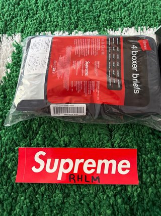 Supreme x Hanes Boxer Briefs Talla S Negros