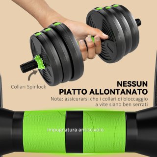 Set Bilanciere con Pesi 3 in 1 da 16 Dischi e Impu