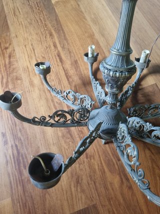 Lampadario a sospensione ad 8 bracci vintage