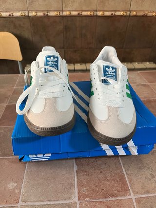 Adidas Samba Talla 38 Verde y Blanco