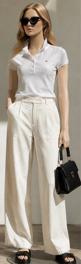 Polo Tommy Hilfiger Mujer Slim Fit Blanco Talla M