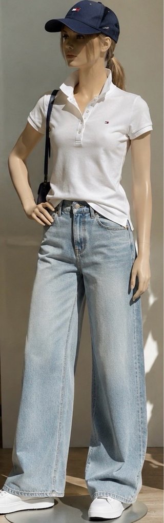 Polo Tommy Hilfiger Mujer Slim Fit Blanco Talla M
