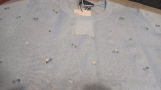 Blusa Zara azul con lentejuelas