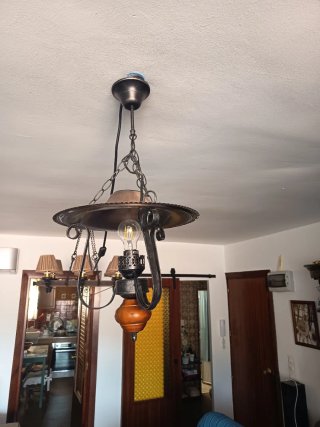 Lámpara colgante estilo quinqué