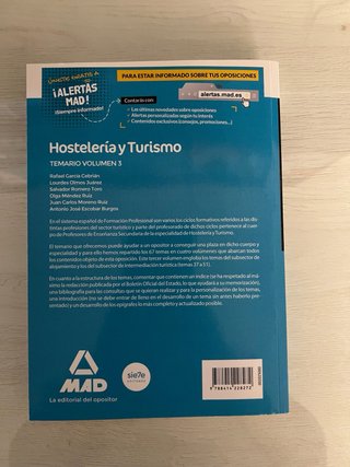 Profesores de Enseñanza Secundaria. Hostelería ...