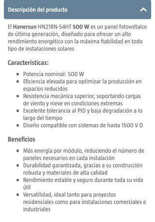 15 Paneles Solares HANERSUN 500W Bifaciales