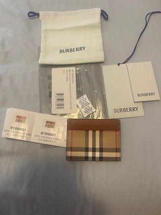 Tarjetero Burberry Check Beige Vintage