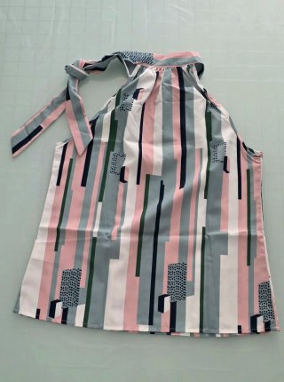 Top donna fantasia righe geometriche