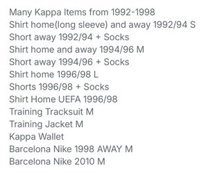 - Lote Ropa FC Barcelona Kappa 92-98