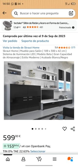 Mueble de salon nuevo con 6 meses de uso