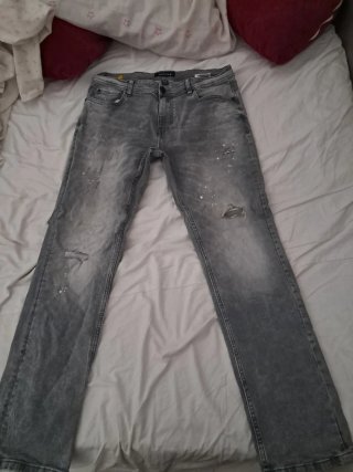Pantalón vaquero gris hombre
