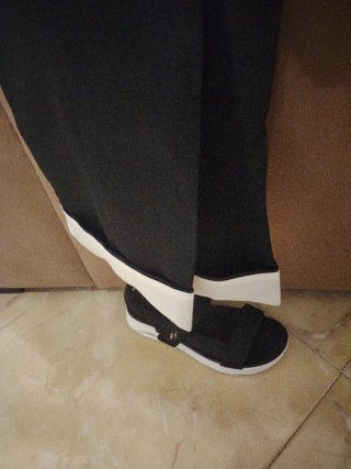 Traje campero negro y blanco