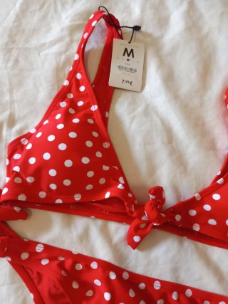 Bikini Rojo Lunares Pin-up Talla M y XL