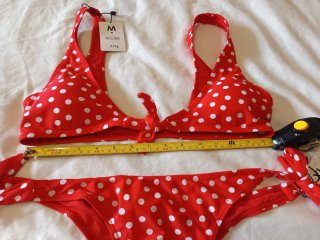 Bikini Rojo Lunares Pin-up Talla M y XL
