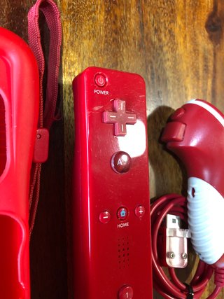 Wiimote Wii rosso motion plus con nunchuk generico