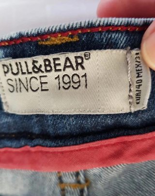 Pantalón pitillo vaquero azul Pull&Bear