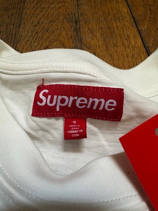 NUEVA Camiseta Supreme Blanca Azul Talla M