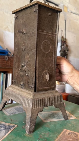 Girarrosto antico in ferro battuto