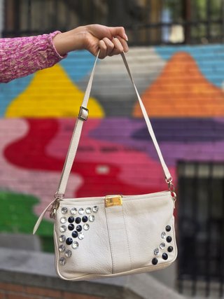 Bolso de Hombro Jimmy Choo Piel Beige