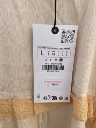 Vestido Zara MIDI abalorios y  volantes T/L