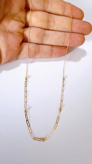 Collana fantasia con sfere in oro giallo 18kt 750