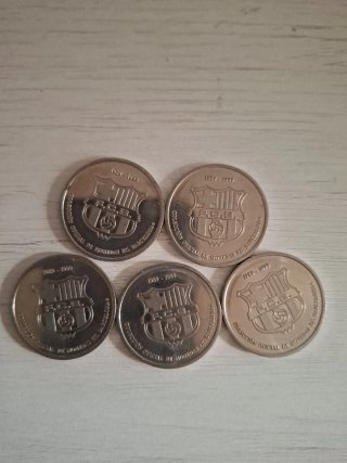 5 Monedas Homenaje Futbolistas Barça