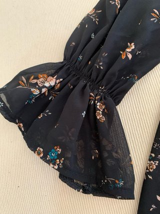 Abito fantasia floreale nero tg S